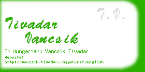 tivadar vancsik business card